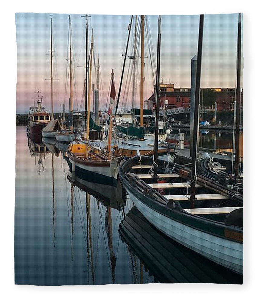 Port Townsend Fleece Blanket featuring the photograph Hudson Point Sunset by Jerry Abbott