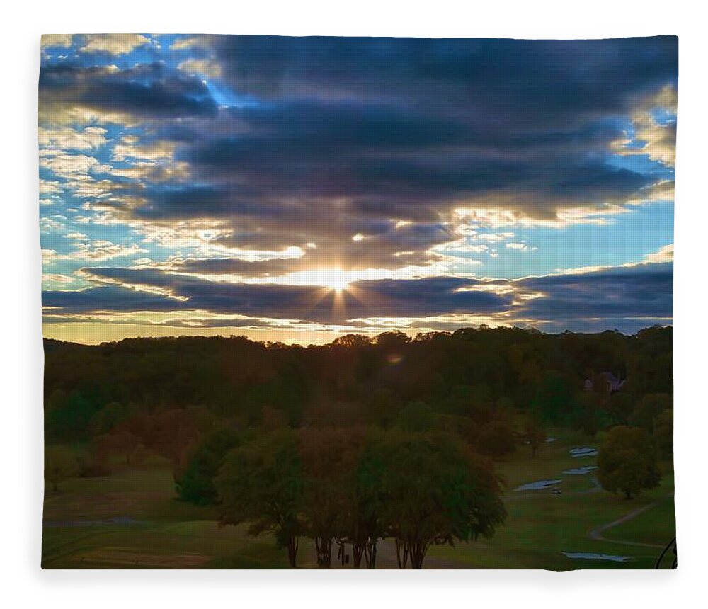 Sun Fleece Blanket featuring the photograph Hunt Valley Sunset by Chris Montcalmo