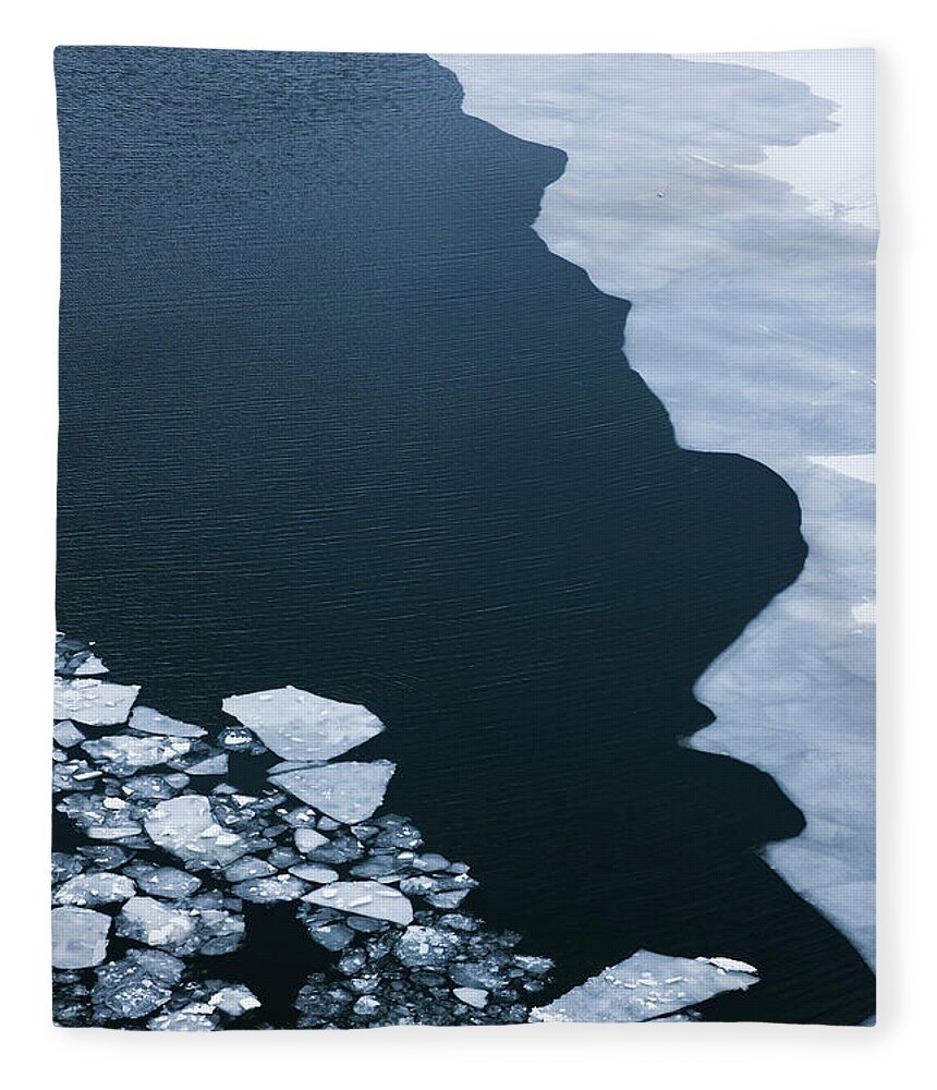 Tranquility Fleece Blanket featuring the photograph Ice Floes Floating On Sea Surface by Rutherhagen, Peter