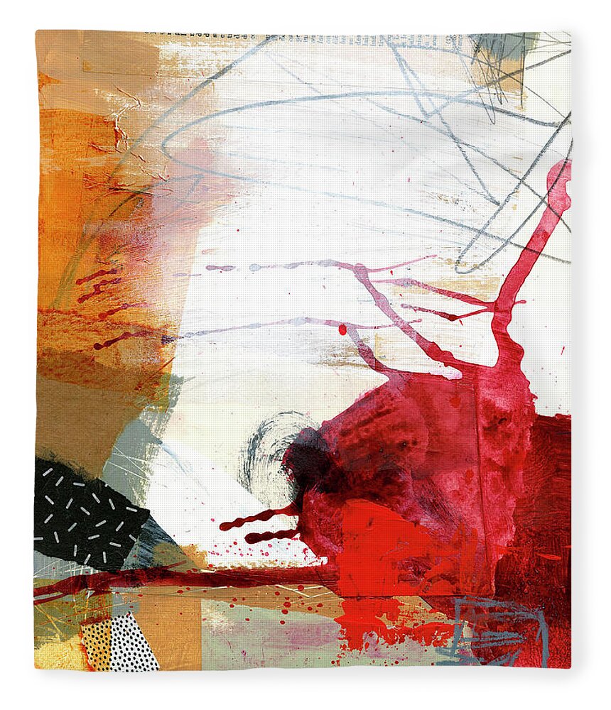 Abstract Art Fleece Blanket featuring the painting Ice Melt #5 by Jane Davies