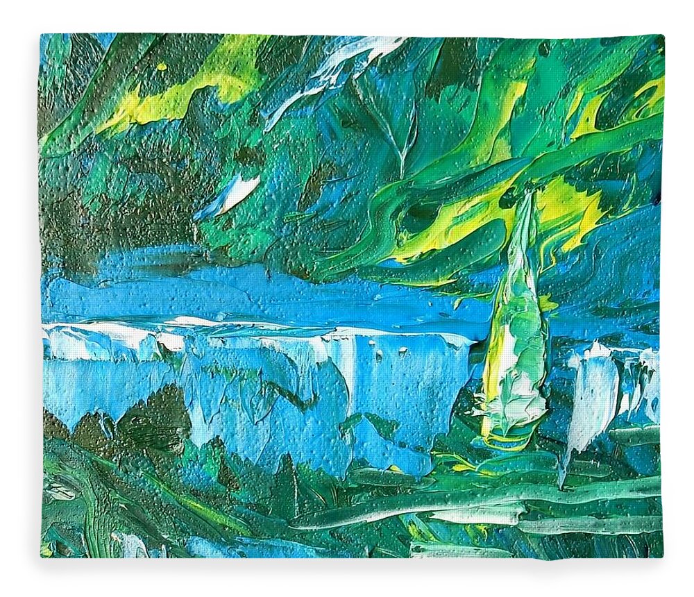 Boat Fleece Blanket featuring the painting Ice Sailing by Chiara Magni