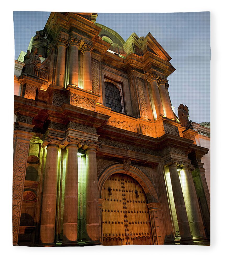 Arch Fleece Blanket featuring the photograph Iglesia Del Sagrario by Keith Levit / Design Pics