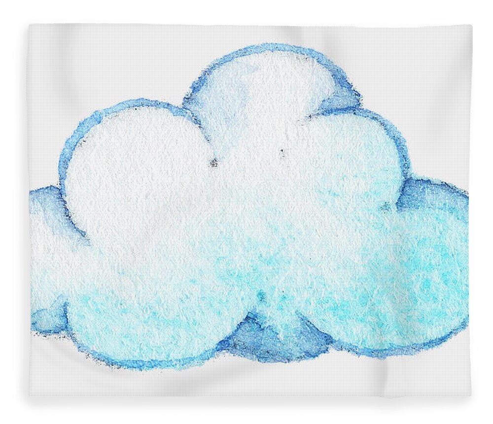 Watercolor Painting Fleece Blanket featuring the digital art Illustration Of A Cloud by Dorling Kindersley