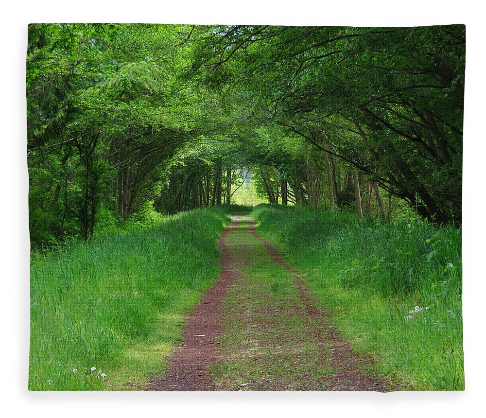 Green Fleece Blanket featuring the photograph In a Forest of Green by Marie Jamieson