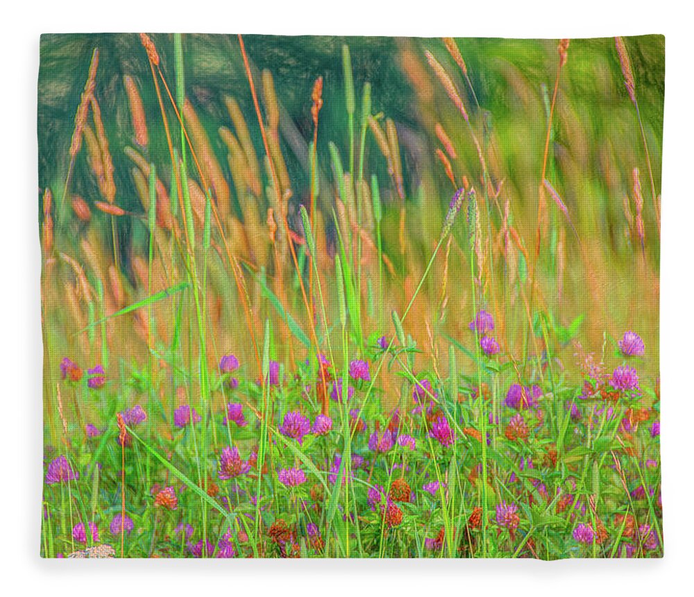  Fleece Blanket featuring the photograph In The Clover by Marcy Wielfaert