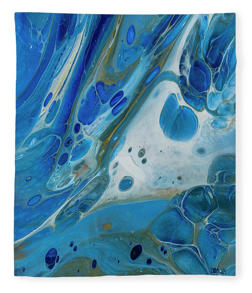 Abstract Fleece Blanket featuring the painting In The Depths by Darice Machel McGuire
