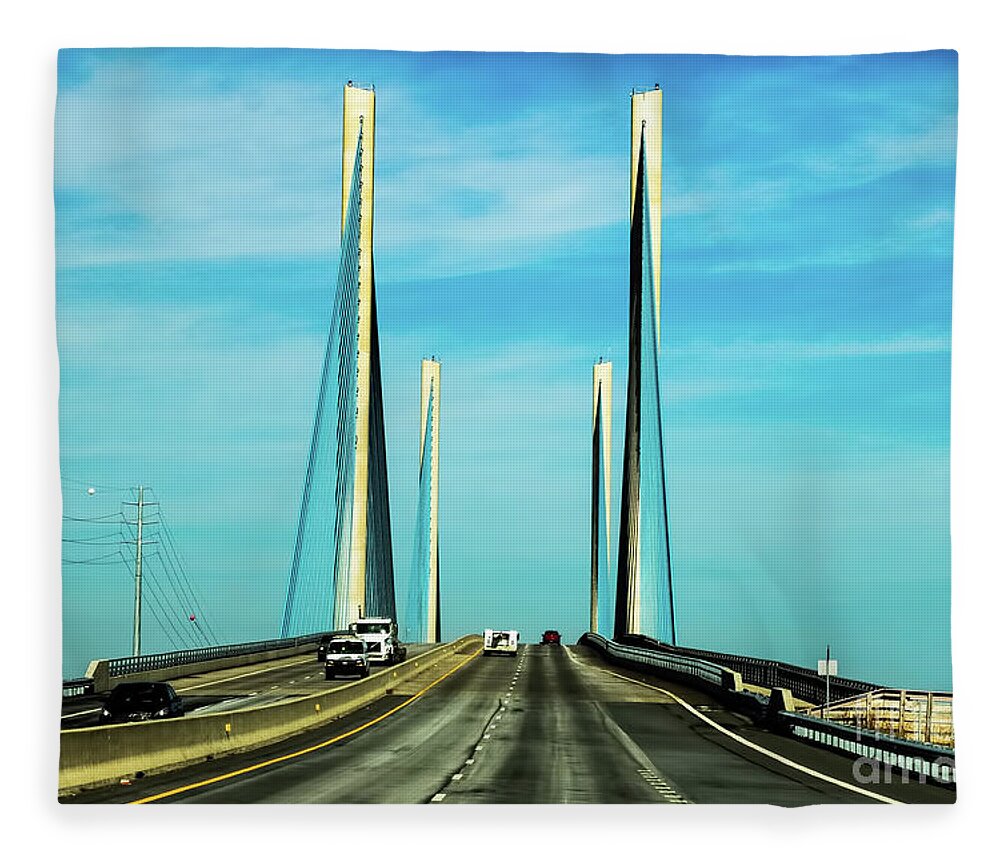 Architecture Fleece Blanket featuring the photograph Indian River Inlet Bridge Delaware by Thomas Marchessault