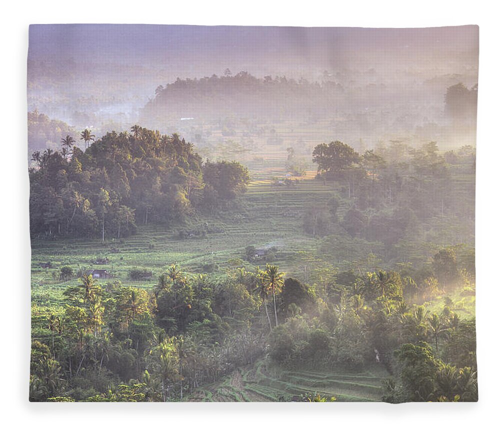 Tranquility Fleece Blanket featuring the photograph Indonesia, Bali, Forest Landscape by Michele Falzone