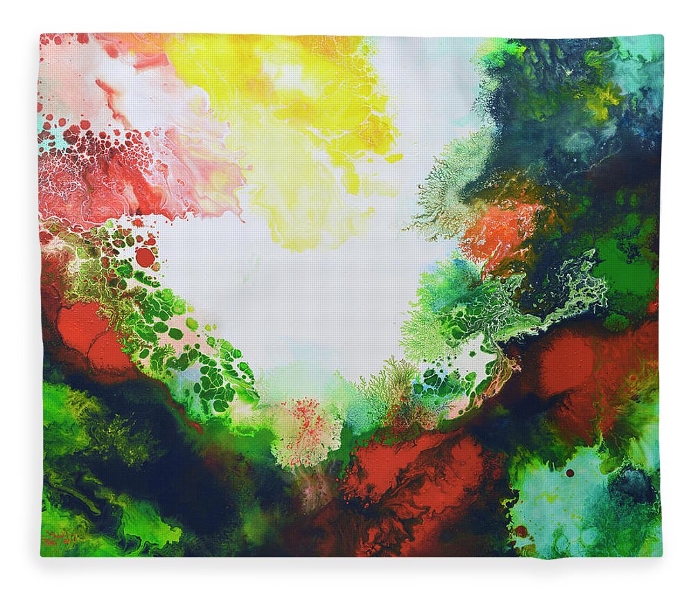 Fluid Art Fleece Blanket featuring the painting Infusion 2 by Sally Trace
