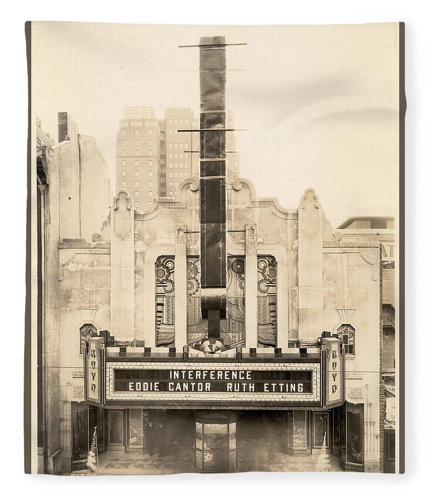 Boyd Theatre Fleece Blanket featuring the photograph Interference, Boyd Theatre by E C Luks