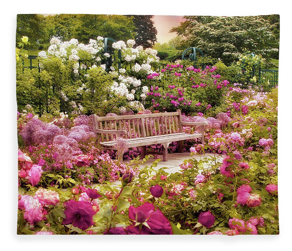 Rose Garden Fleece Blanket featuring the photograph Interlude by Jessica Jenney