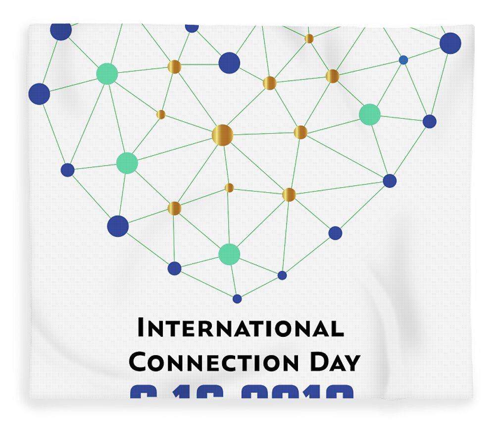  Fleece Blanket featuring the painting International Connection Day 2019 by Teal Eye Print Store
