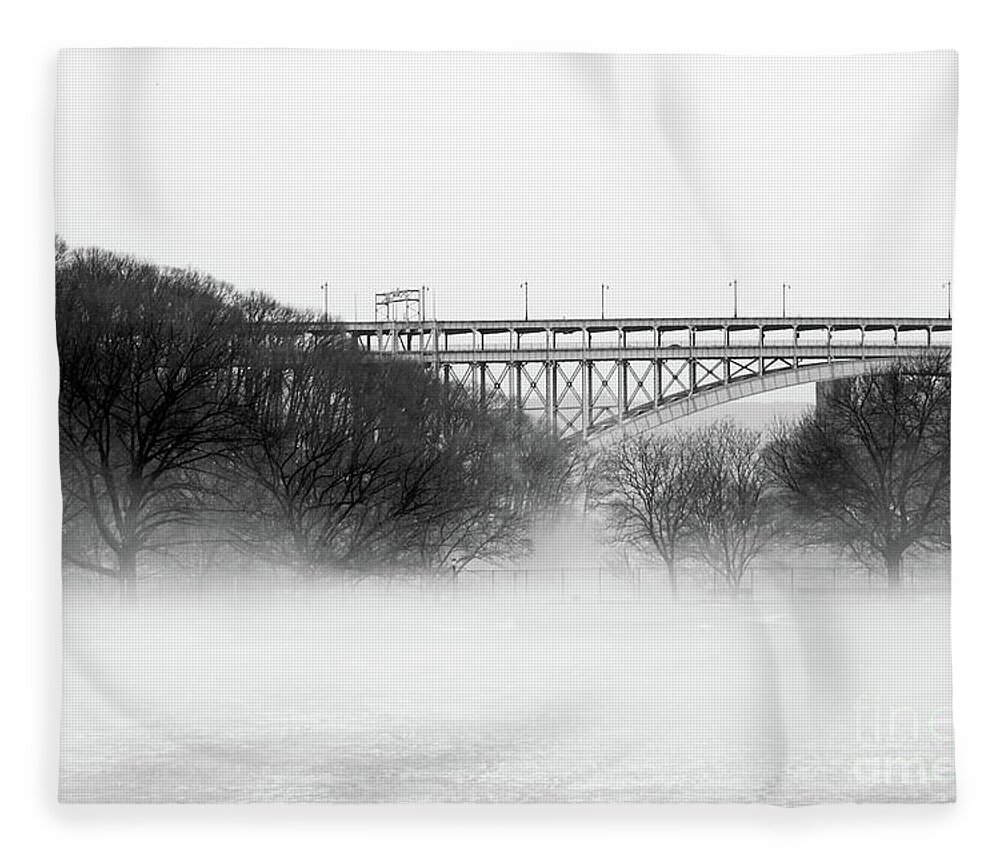 Fog Fleece Blanket featuring the photograph Inwood Hill with Fog by Cole Thompson