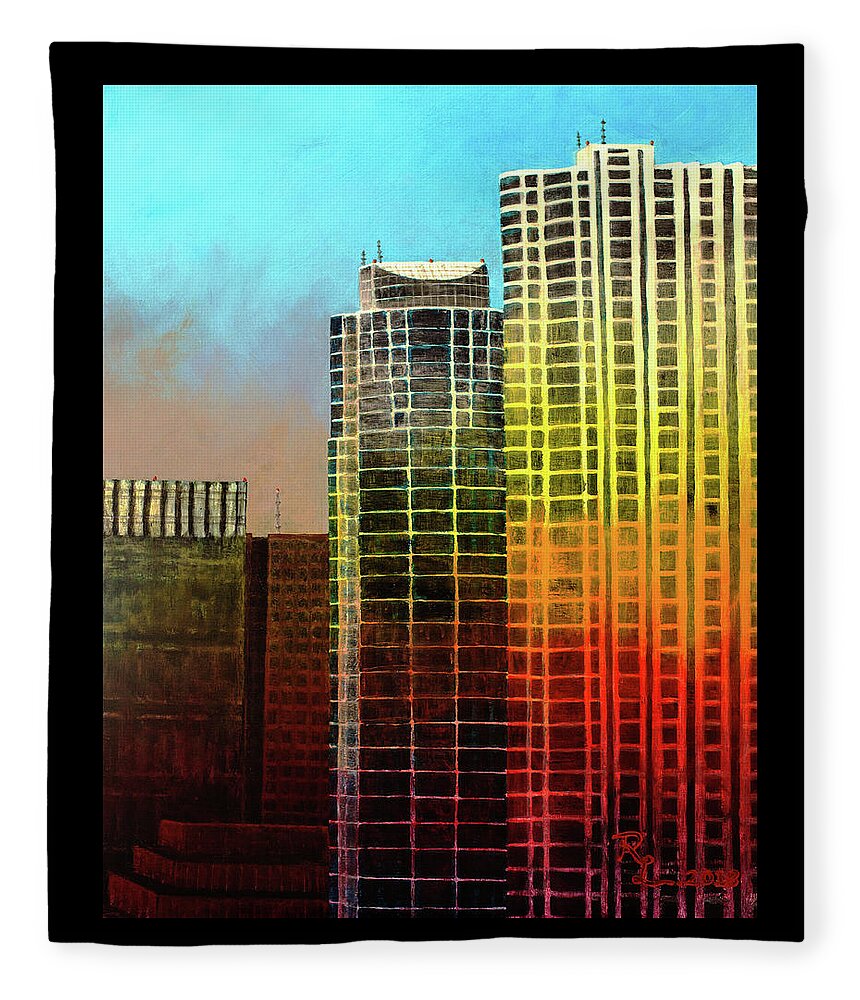 Austin Fleece Blanket featuring the painting It Takes A Rainbow by Renee Logan