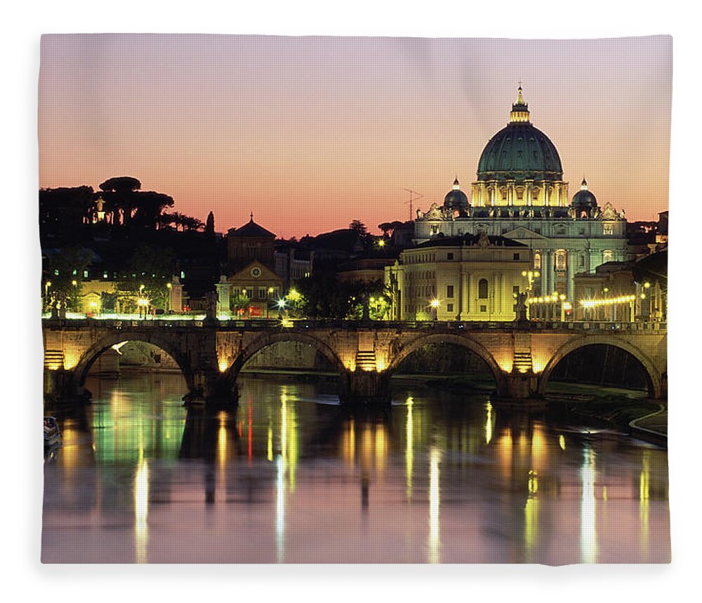 2005 Fleece Blanket featuring the photograph Italy, Rome, St Peters Basilica by David C Tomlinson