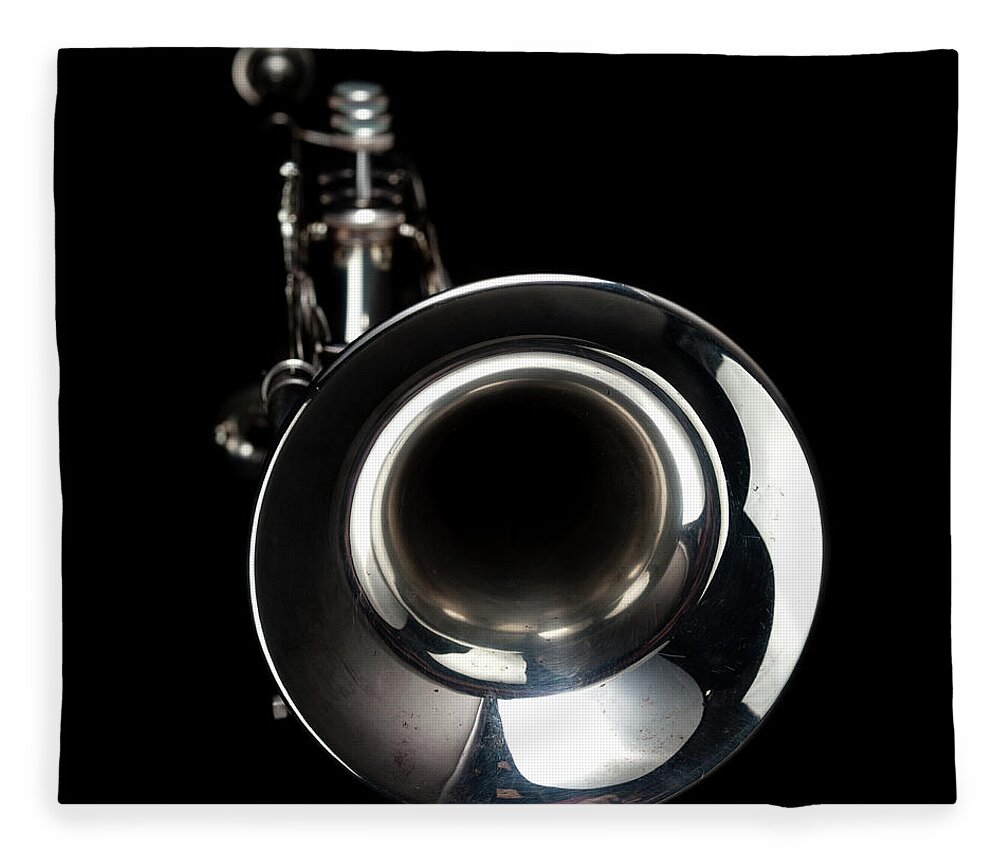 Music Fleece Blanket featuring the photograph Jazz Music Trumpet by Photovideostock