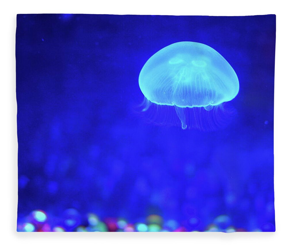 Underwater Fleece Blanket featuring the photograph Jellyfish by Ikomad