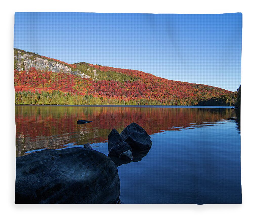 Jobs Pond Fleece Blanket featuring the photograph Jobs Pond Fall by Tim Kirchoff