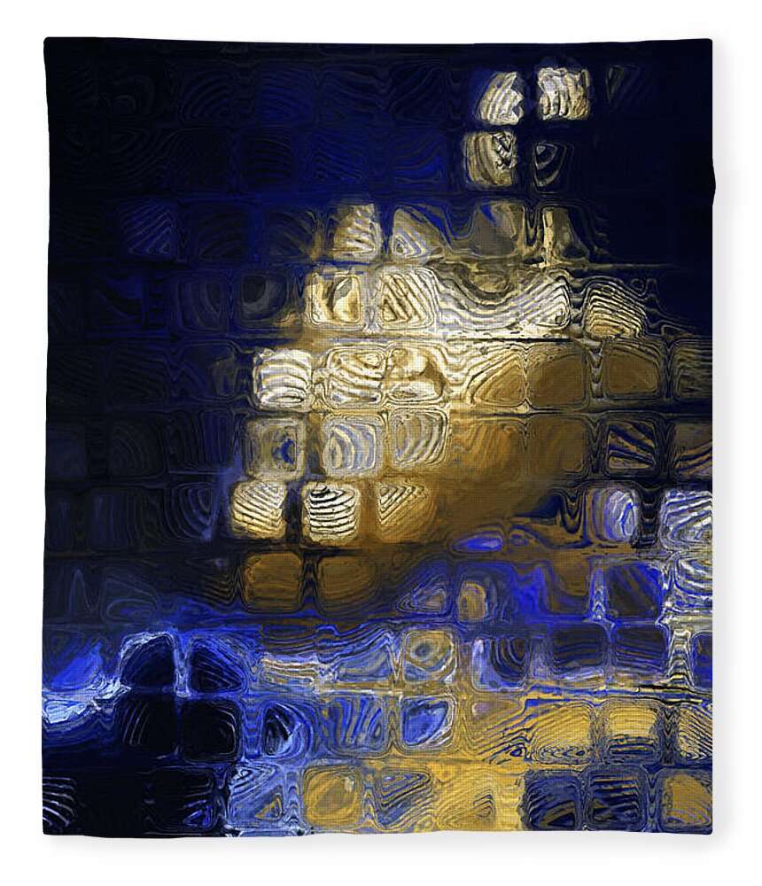 Blue Fleece Blanket featuring the painting John 16 13. He Will Guide You by Mark Lawrence
