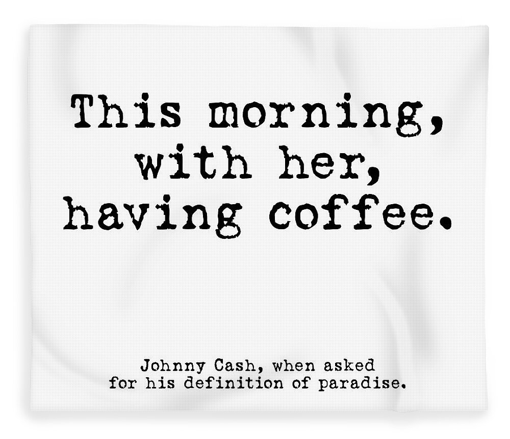 Terry D Photography Fleece Blanket featuring the photograph Johnny Cash Coffee White by Terry DeLuco