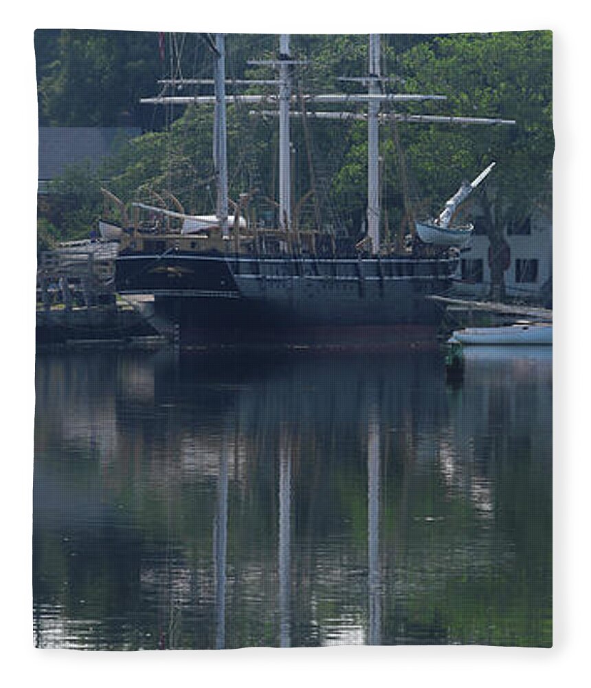 Boat Fleece Blanket featuring the photograph The Charles W. Morgan Whaler by Doolittle Photography and Art