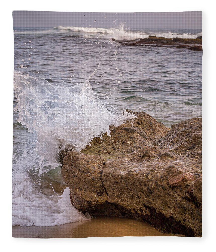 Ocean Fleece Blanket featuring the photograph Just a Splash by Aaron Burrows