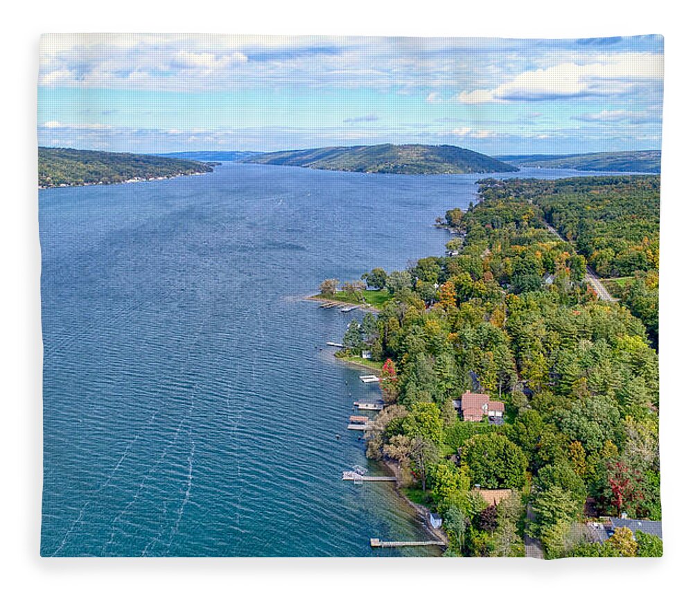 Finger Lakes Fleece Blanket featuring the photograph Keuka Center Point by Anthony Giammarino