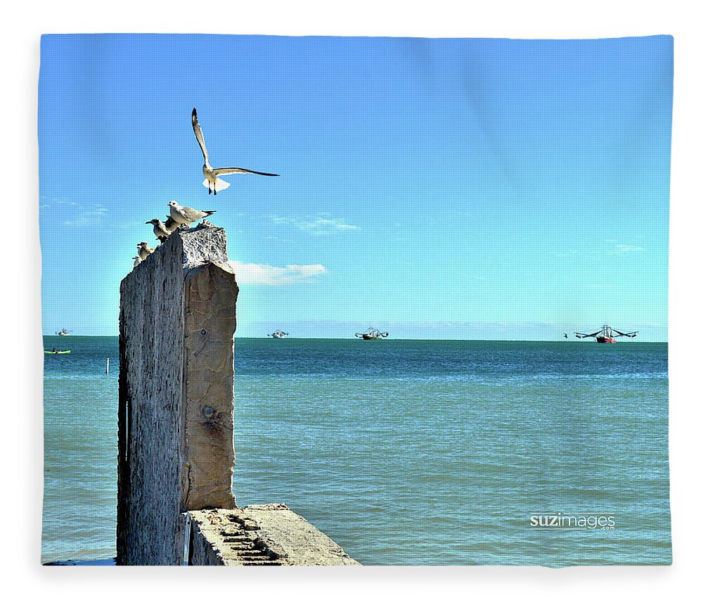 Key West Fleece Blanket featuring the photograph Key West Blues by Susie Loechler