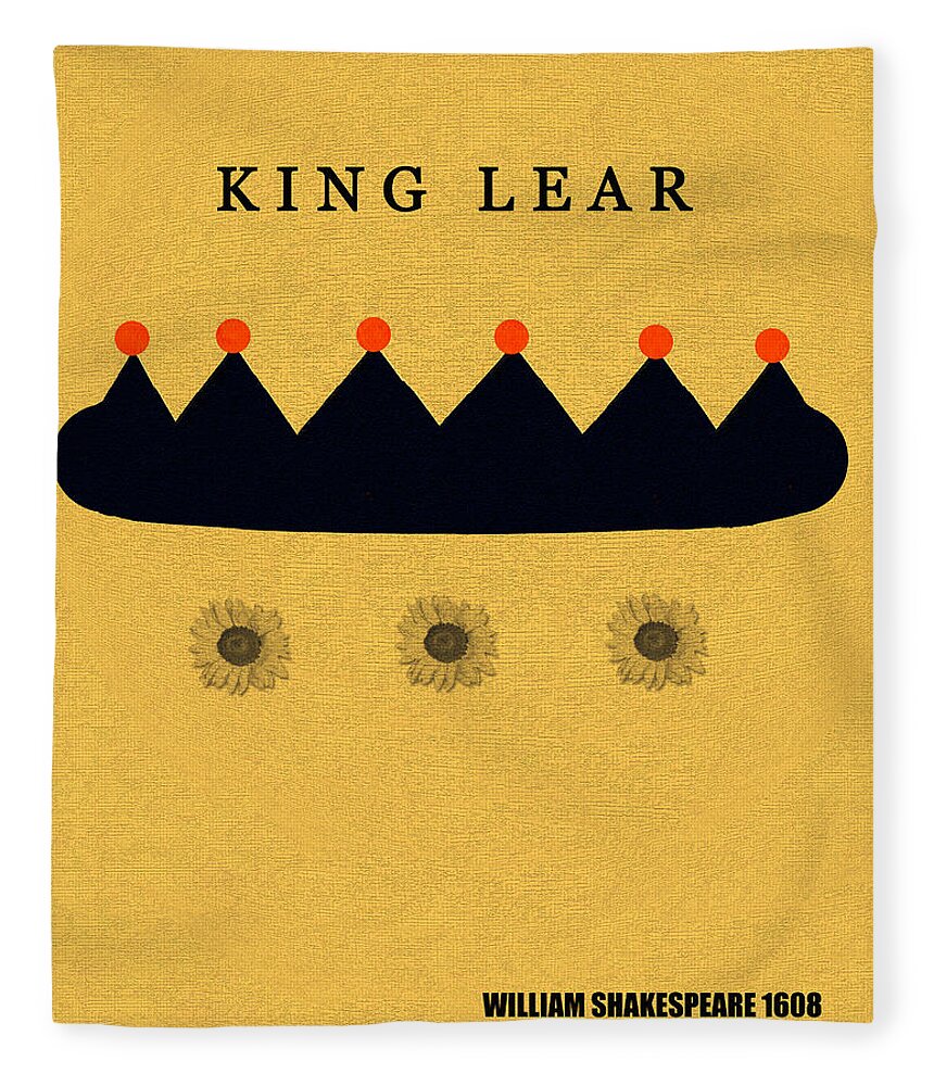 King Lear By William Shakespeare Fleece Blanket featuring the digital art King Lear minimalsim art book cover by David Lee Thompson