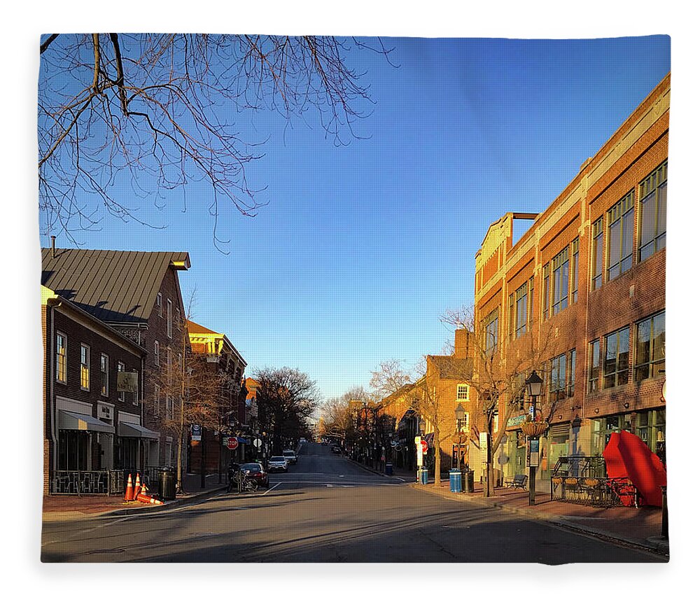 Streets Fleece Blanket featuring the photograph King Street Sunrise by Lora J Wilson