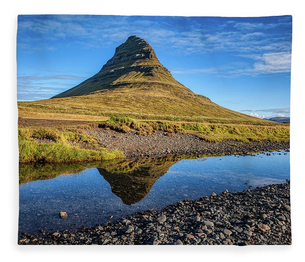 David Letts Fleece Blanket featuring the photograph Kirkjufell Mountain by David Letts
