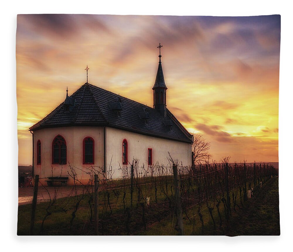 Worms Fleece Blanket featuring the photograph Klausenbergkapelle by Marc Braner