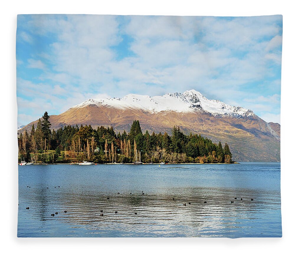 Tranquility Fleece Blanket featuring the photograph Lake Wakatipu by Bruce Hood