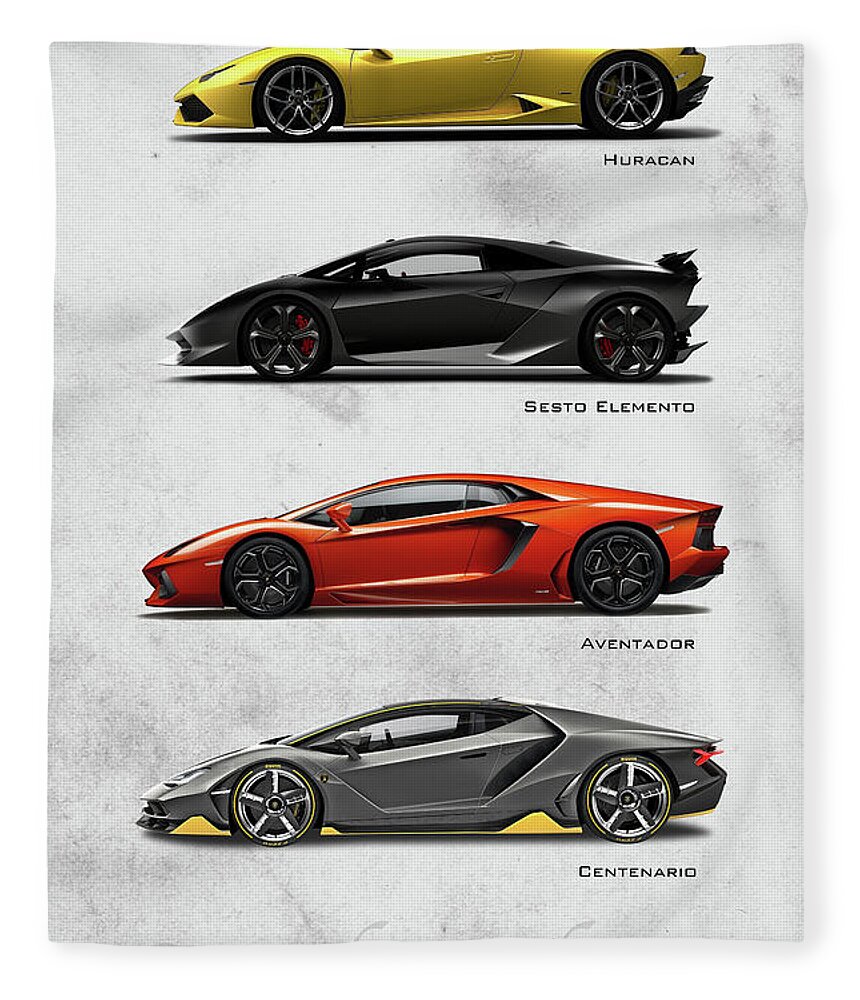Lamborghini Fleece Blanket featuring the digital art Lamborghini Raging Bulls by Airpower Art