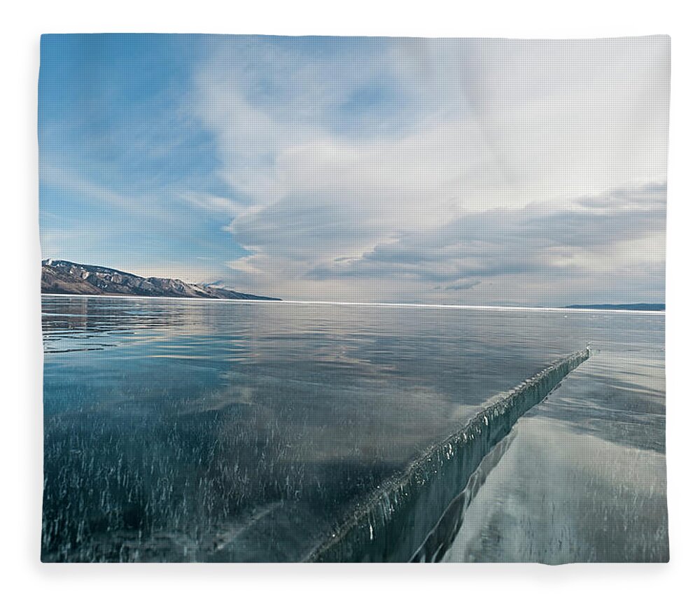Landscape Of Lake Baikal, Siberia, Russia Fleece Blanket by Olga Kamenskaya  / Naturepl.com - Pixels