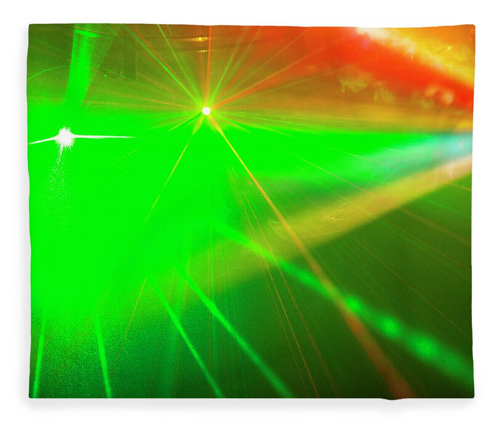 Nightclub Fleece Blanket featuring the photograph Laserlights by Stuart Dee