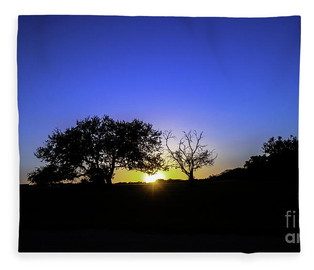 Moonlit Fleece Blanket featuring the photograph Last Light Texas Hill Country Paradise Canyon Sunset 8053A by Ricardos Creations