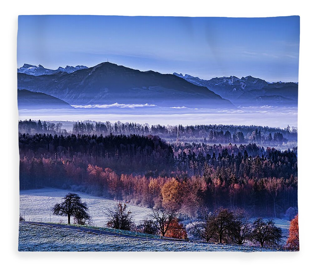 Tranquility Fleece Blanket featuring the photograph Late Autumn by Robin Halioua