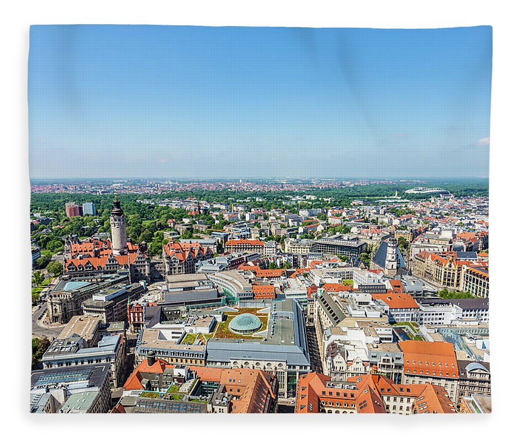 Panoramic Fleece Blanket featuring the photograph Leipzig, Germany by Querbeet