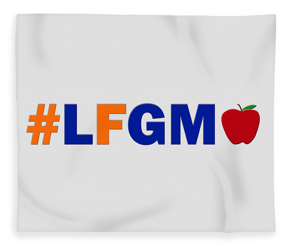 Lfgm Fleece Blanket featuring the digital art LFGM - NY Mets by Angie Tirado