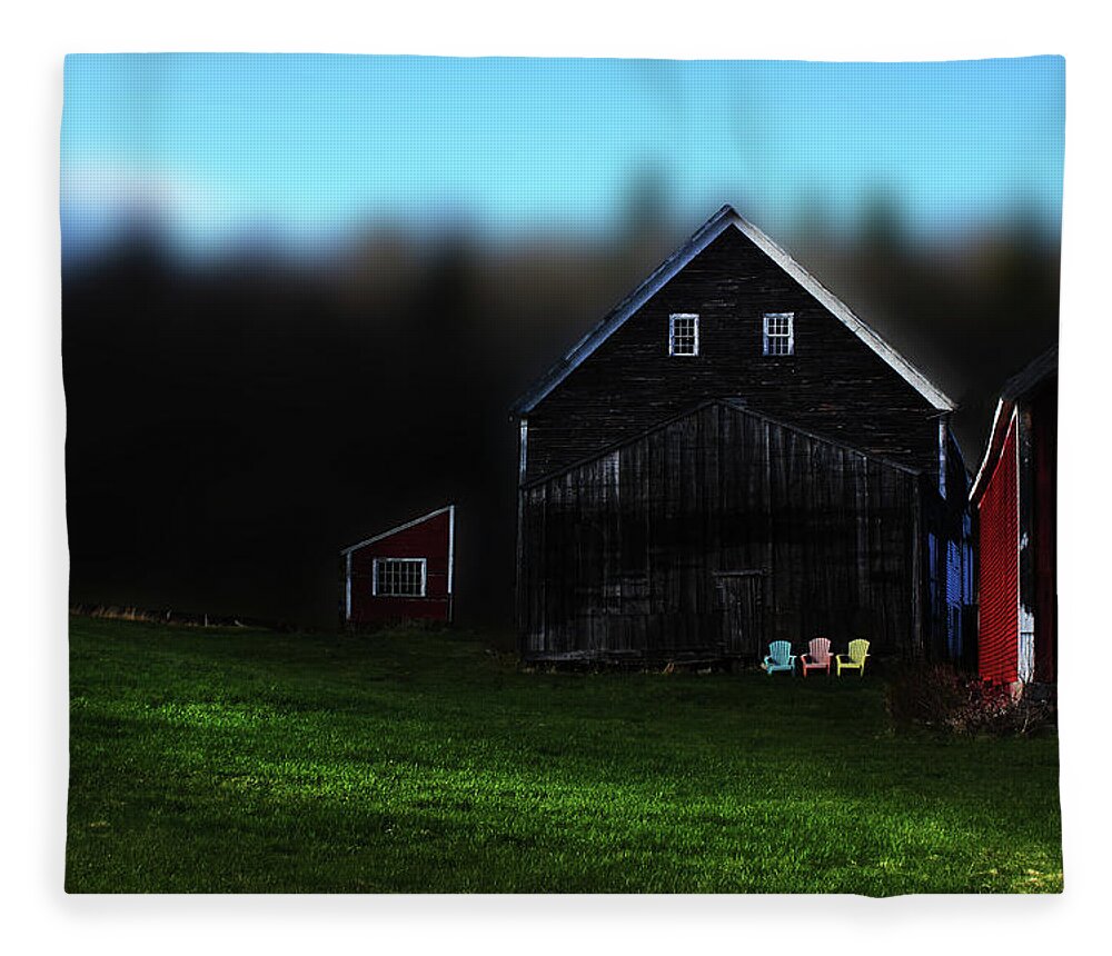Dusk Fleece Blanket featuring the photograph Light Fades on Broadacres Original by Wayne King
