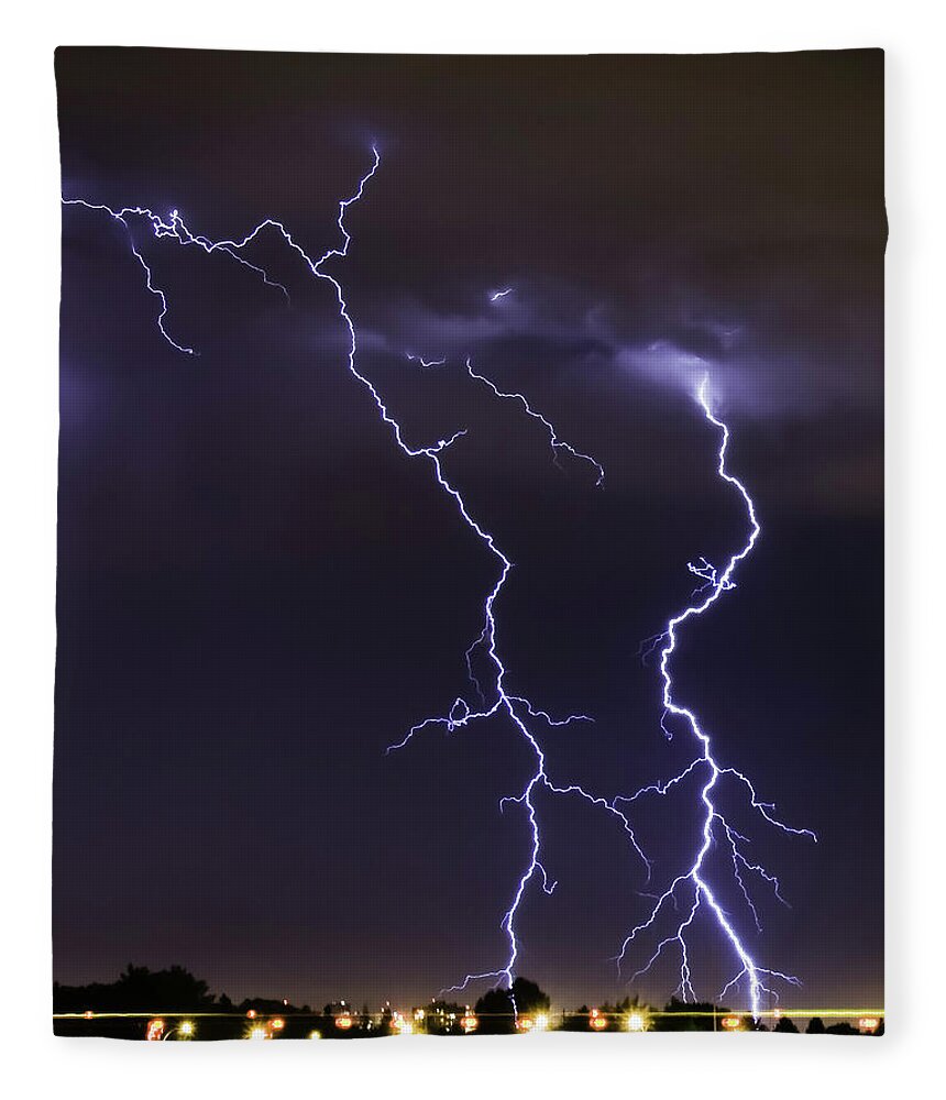 Outdoors Fleece Blanket featuring the photograph Lightning by Ardeona Photography - Steve Osborne (photographer)