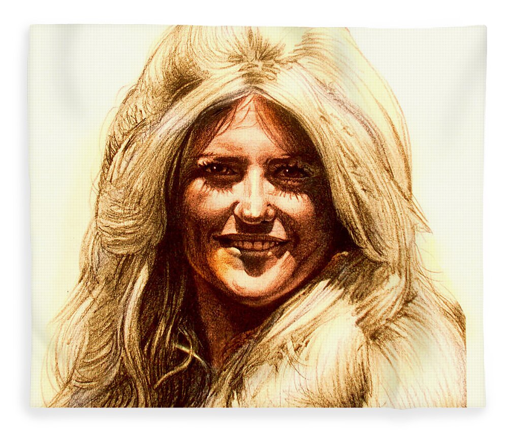 Blonde Fleece Blanket featuring the photograph Linda by Kenny Youngblood