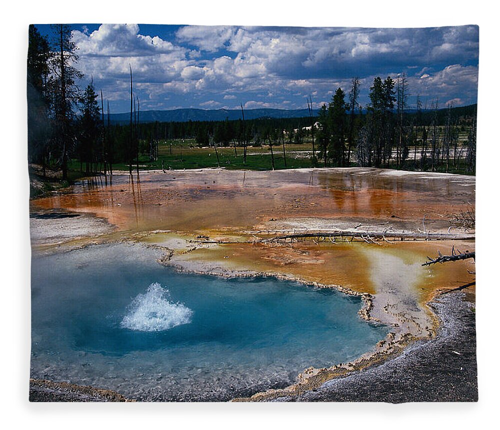 Geology Fleece Blanket featuring the photograph Liqas079 Firehole Spring, Yellowstone by Bob Leroy
