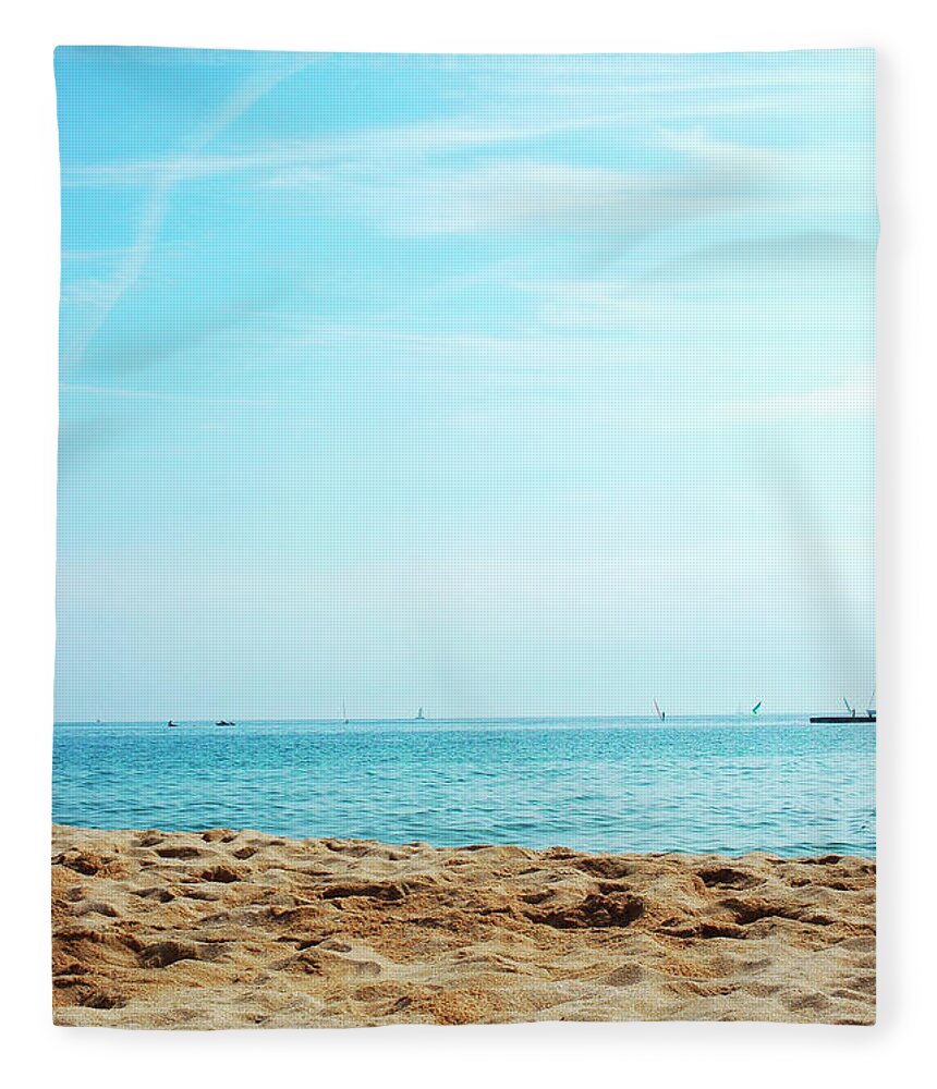 Scenics Fleece Blanket featuring the photograph Lonely Beach by Maica