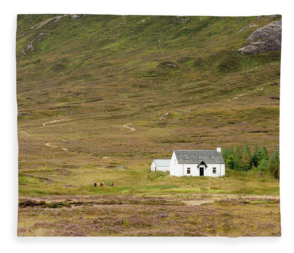Guesthouse Fleece Blanket featuring the photograph Lonely House in Scotland by Michalakis Ppalis