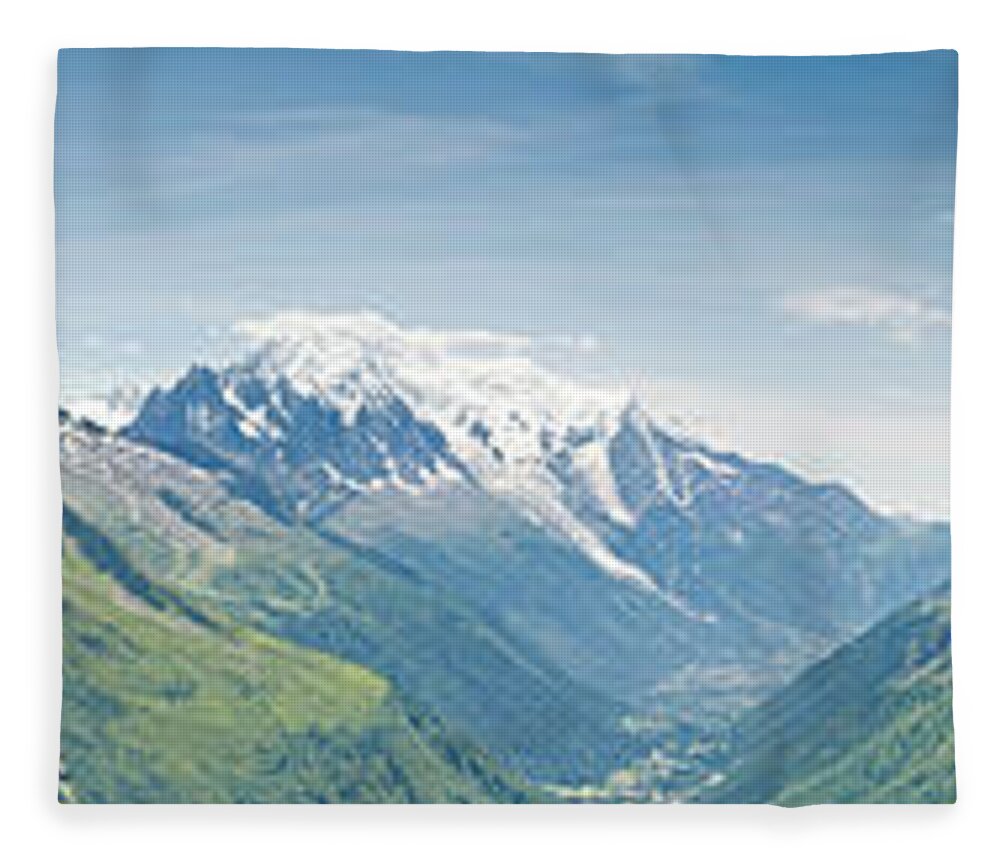 Scenics Fleece Blanket featuring the photograph Looking Over Mont Blanc Chamonix by Fotovoyager