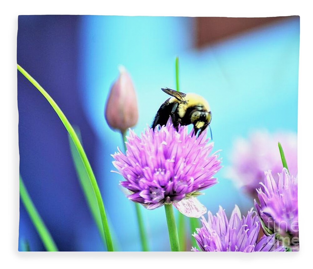 Chives Fleece Blanket featuring the photograph Love my Chives by Merle Grenz