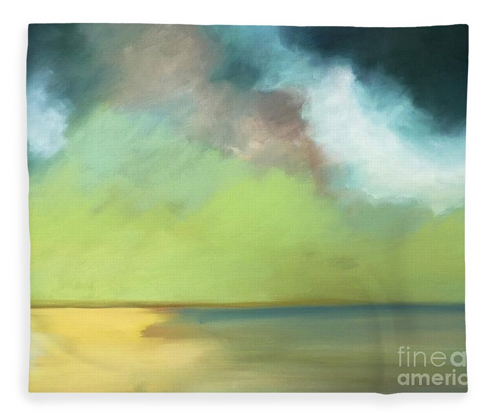 Landscape Fleece Blanket featuring the painting Low Tide by Michelle Abrams