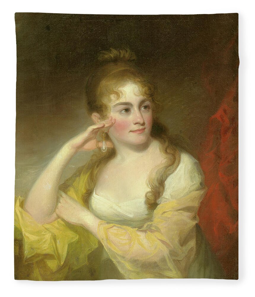 Lydia Fleece Blanket featuring the painting Portrait of Lydia Leaming, 1806 by Thomas Sully